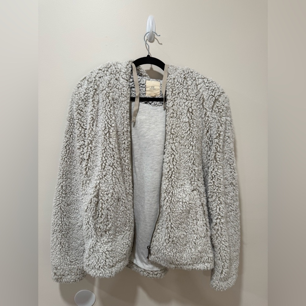 Cozy Gray Sherpa Jacket